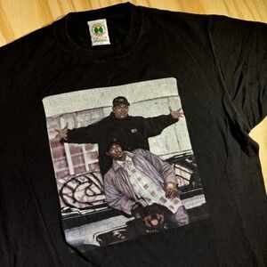 Cross Colours Men's Tupac Biggie Smalls 2Pac Graphic‎ T-Shirt Black Rap Size L